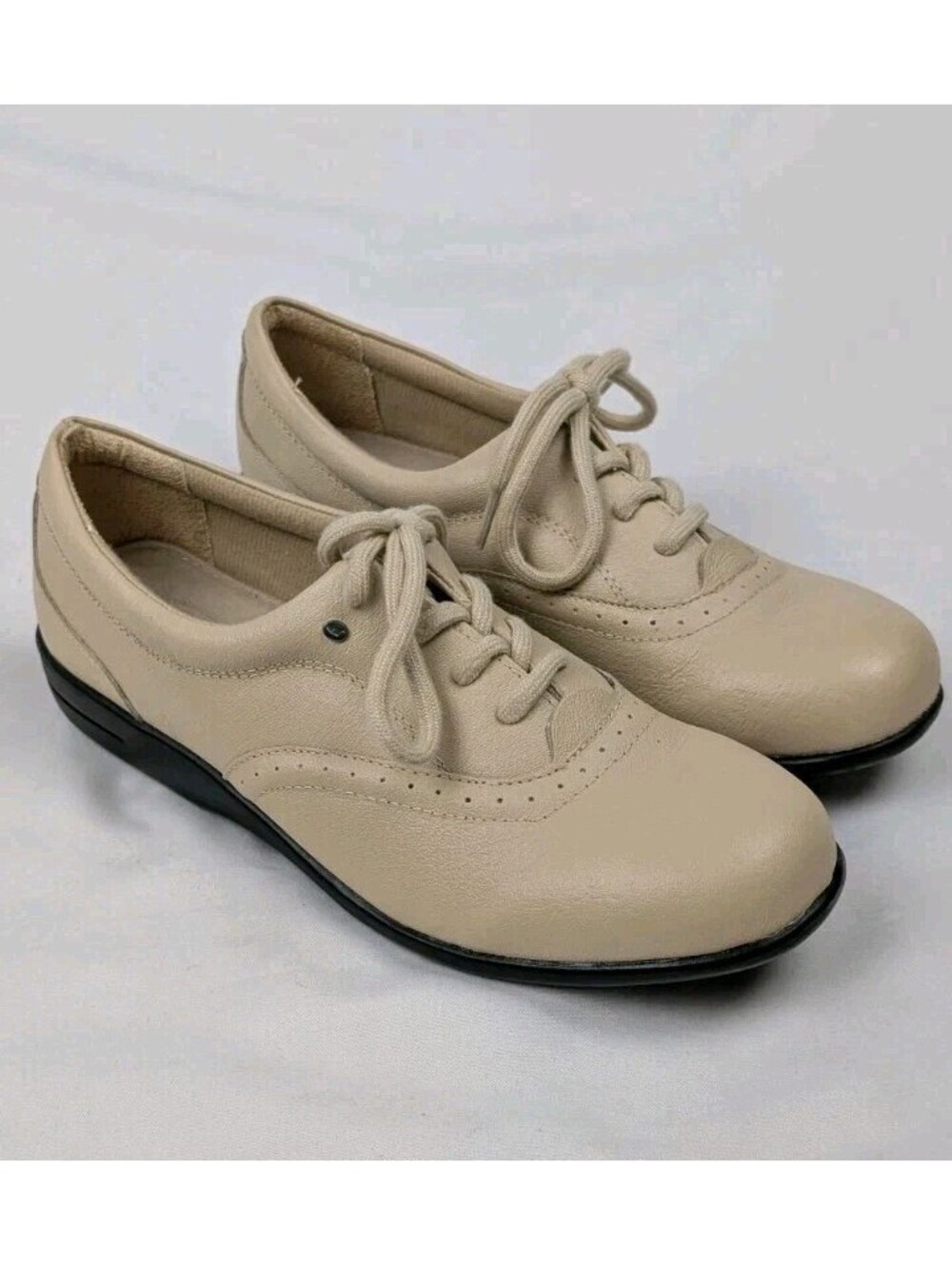 Dr Scholl's Womens 8.5 Tan Comfort Walker Beige Lace Up DoubleAir-Pillo Insole